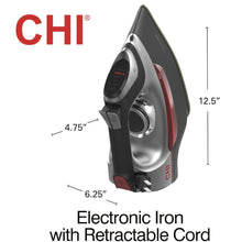 Load image into Gallery viewer, CHI 13102C Electronic Clothing Iron with Retractable Cord- Blemished Package with Full Warranty