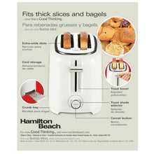 Load image into Gallery viewer, HAMILTON BEACH 22218 2 Slice White Toaster