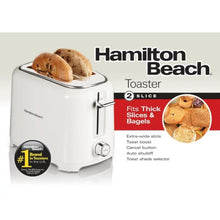 Load image into Gallery viewer, HAMILTON BEACH 22218 2 Slice White Toaster
