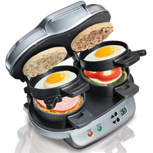 Load image into Gallery viewer, HAMILTON BEACH 25490C Dual Breakfast Sandwich Maker - Factory serviced with Home Essentials warranty
