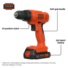 Charger l'image dans la galerie, BLACK+DECKER BDC120VA 20V MAX* POWERCONNECT Cordless Drill/Driver with 100-Piece Kit