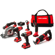 Load image into Gallery viewer, CRAFTSMAN CMCK600D2 V20* Cordless 6 Tool Combo Kit (2 Batteries) - Refurbished with Craftsman Warranty