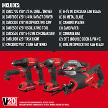 Load image into Gallery viewer, CRAFTSMAN CMCK600D2 V20* Cordless 6 Tool Combo Kit (2 Batteries) - Refurbished with Craftsman Warranty