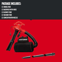 Load image into Gallery viewer, CRAFTSMAN CMEBL7000-CA Leaf Blower/Vacuum and Mulcher, 3 in 1 Wearable Yard Cleaner