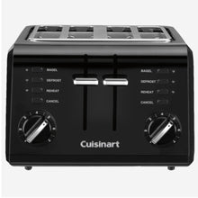 Charger l'image dans la galerie, Grille-pain compact 4 tranches CUISINART CPT-142BKC en noir