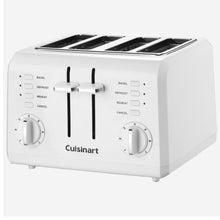 Charger l'image dans la galerie, Grille-pain compact 4 tranches CUISINART CPT-142C en blanc