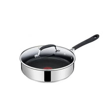 Charger l'image dans la galerie, T-FAL E3033344 Jamie Oliver Quick & Easy Stainless Steel 25cm Induction Saute Pan With Glass Lid