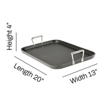 Charger l'image dans la galerie, ALL CLAD E6524164 HA1 Hard Anodized Nonstick Cookware Double-Burner Grill 13X20IN