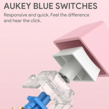 Charger l'image dans la galerie, AUKEY G15 Mechanical Gaming Keyboard RGB Pink