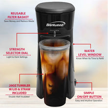 Charger l'image dans la galerie, BRENTWOOD KT-2121BK Single Serve Iced Coffee & Tea Maker