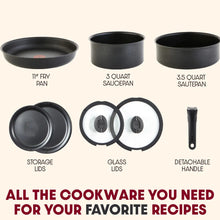 Charger l'image dans la galerie, T-FAL L242S884 Ingenio Expertise Cookware 8 Piece Set Black