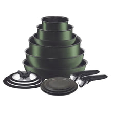 Charger l'image dans la galerie, T-FAL L819SE64 Ingenio Expertise Cookware 14 Piece Set Green