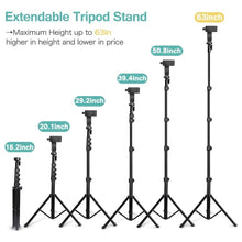 Charger l'image dans la galerie, UBEESIZE 10'' Selfie Ring Light avec support 62" et support de téléphone avec obturateur Bluetooth