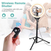 Charger l'image dans la galerie, UBEESIZE 10'' Selfie Ring Light avec support 62" et support de téléphone avec obturateur Bluetooth