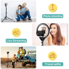 Load image into Gallery viewer, UBEESIZE 10’’ Selfie Ring Light with 62&quot; Stand and Phone holder with Bluetooth shutter
