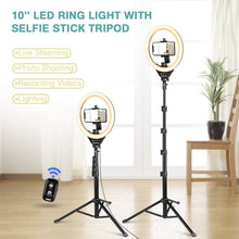 Charger l'image dans la galerie, UBEESIZE 10'' Selfie Ring Light avec support 62" et support de téléphone avec obturateur Bluetooth