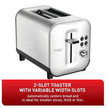 Load image into Gallery viewer, T-FAL TT682D50 Element Stainless Steel 2 Slice Toaster