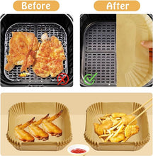Load image into Gallery viewer, Square Non-Stick Air Fryer Disposable Liners 16cm, 50pcs
