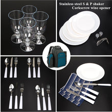 Load image into Gallery viewer, YONOVO 4 Person Picnic Backpack Bag with Insulated Cooler Compartment, Plates and Cutlery Set - YONOVO