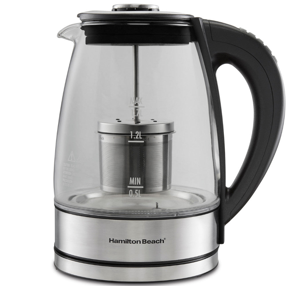Variable Temperature Hamilton Beach Tea Steeping Glass Kettle