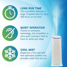 Charger l'image dans la galerie, Humidificateur ultrasonique à brume fraîche PURE GUARDIAN - Remis à neuf avec la garantie Home Essentials - H3200WAR
