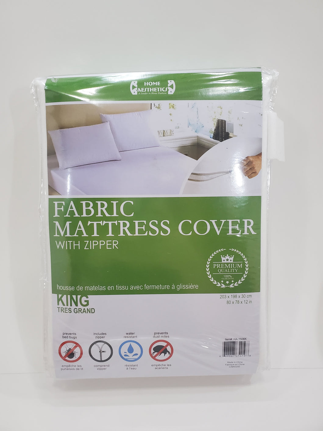 HOME AESTHETICS King Mattress Cover with Zipper - HA-1506K