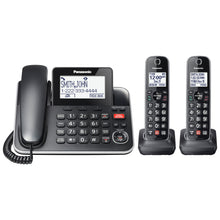Load image into Gallery viewer, PANASONIC 2-Handset DECT 6.0 Corded/Cordless Phone with Answering Machine - KXTGF872C
