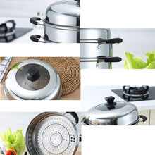 Charger l'image dans la galerie, SUPOR Cuiseur Vapeur 2 Etages Inox 26 Cm - Emballage Tacheté avec Garantie Complète - SZ26B5C