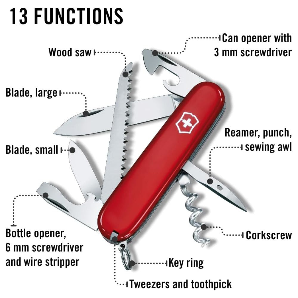 VICTORINOX 1.3613.71B1-X2 Camper Swiss Army Pocket Knife