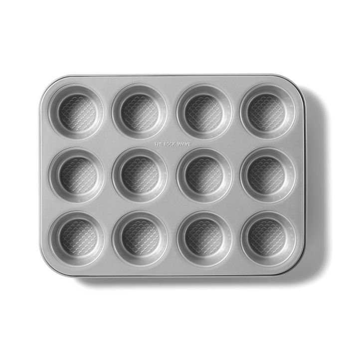 STARFRIT 34805 The Rock WAVE 12PC Muffin Tray 13.8" x 10.5" Carbon Steel