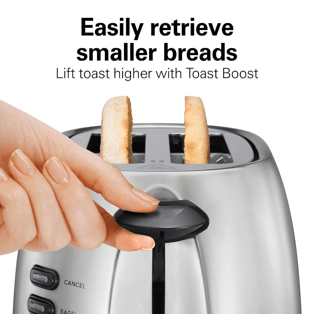 HAMILTON BEACH Grille-pain 2 tranches avec technologie Sure-Toast™ en acier inoxydable - 22220