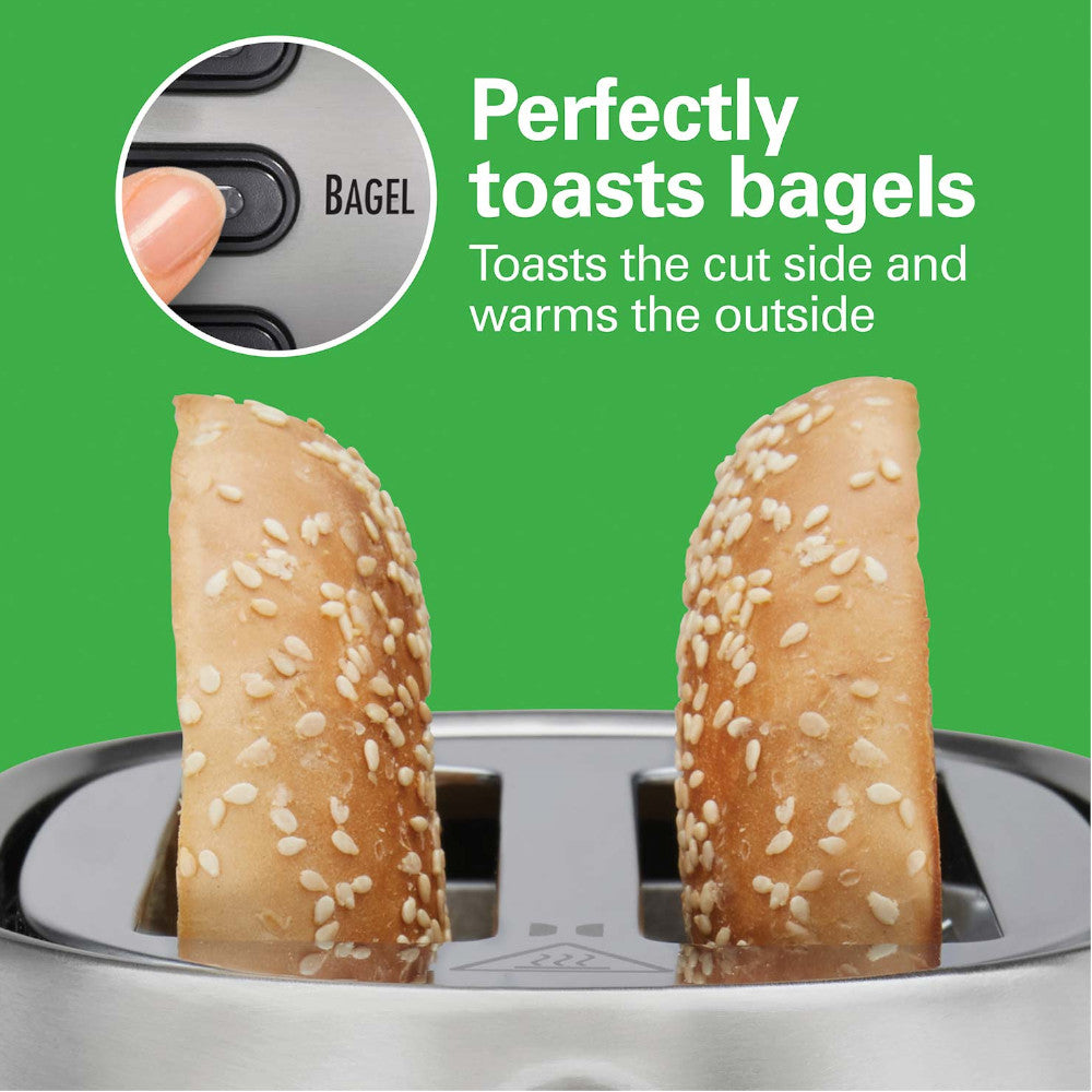 HAMILTON BEACH Grille-pain 2 tranches avec technologie Sure-Toast™ en acier inoxydable - 22220