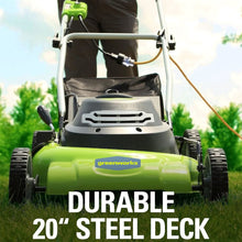 Load image into Gallery viewer, GREENWORKS 25022 12 Amp Corded 20-Inch Lawn Mower
