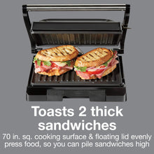 Charger l&#39;image dans la galerie, PROCTOR SILEX 25440PSC Presse à panini 4 portions, machine à sandwich et gril intérieur compact
