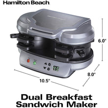 Load image into Gallery viewer, HAMILTON BEACH 25490C Dual Breakfast Sandwich Maker - Factory serviced with Home Essentials warranty
