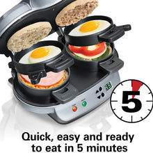 Load image into Gallery viewer, HAMILTON BEACH 25490C Dual Breakfast Sandwich Maker - Factory serviced with Home Essentials warranty
