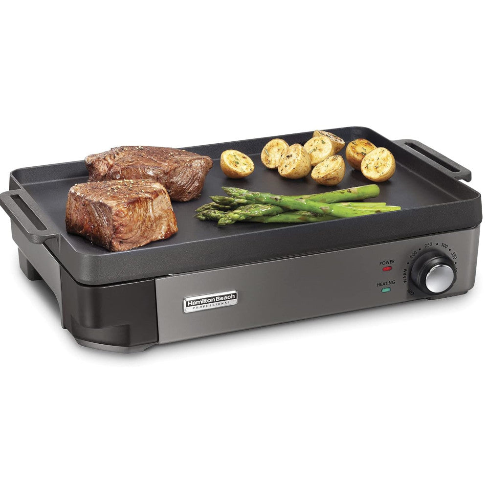 HAMILTON BEACH PROFESSIONAL 38560 Grill et plaque chauffante électrique d'intérieur en fer - Remis à neuf avec garantie Home Essentials