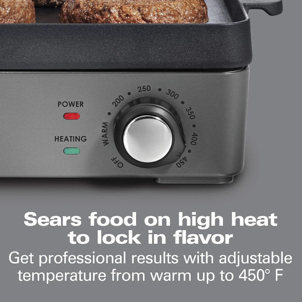 HAMILTON BEACH PROFESSIONAL 38560 Grill et plaque chauffante électrique d'intérieur en fer - Remis à neuf avec garantie Home Essentials