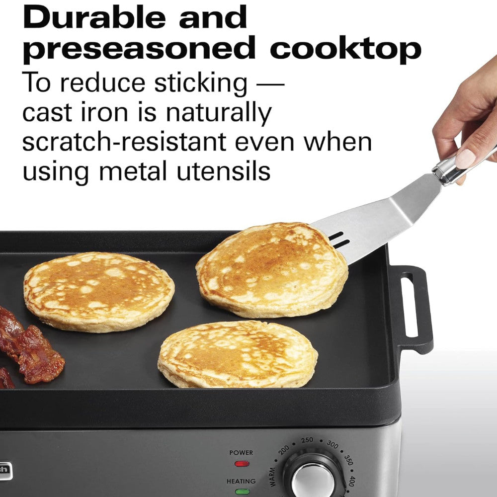 HAMILTON BEACH PROFESSIONAL 38560 Grill et plaque chauffante électrique d'intérieur en fer - Remis à neuf avec garantie Home Essentials