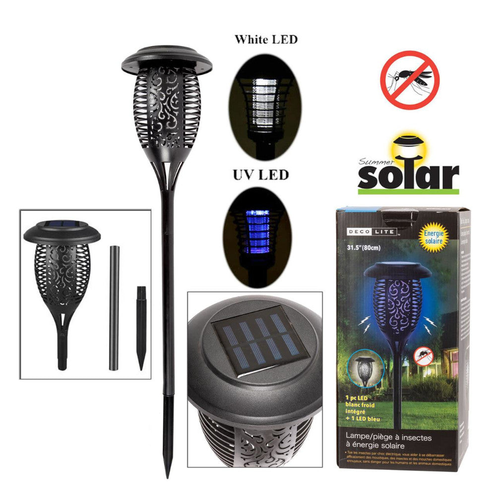 DECO LITE 49028 Lumière LED solaire 31,5" et piquet de jardin anti-insectes UV