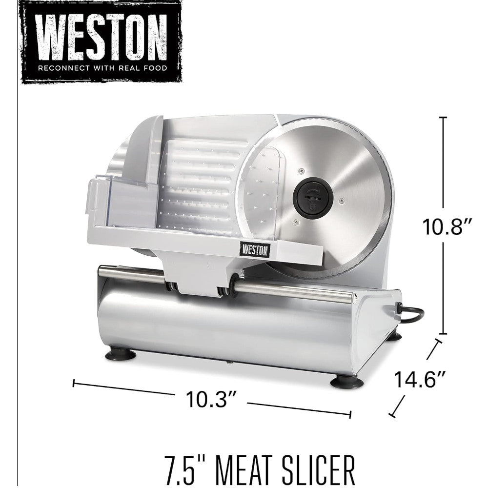 WESTON 61-0750-W Electric Meat Slicer - Factory serviced with Home Essentials warranty