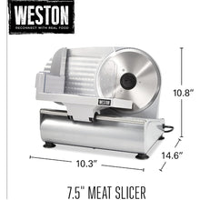 Charger l&#39;image dans la galerie, WESTON 61-0750-W Electric Meat Slicer - Factory serviced with Home Essentials warranty
