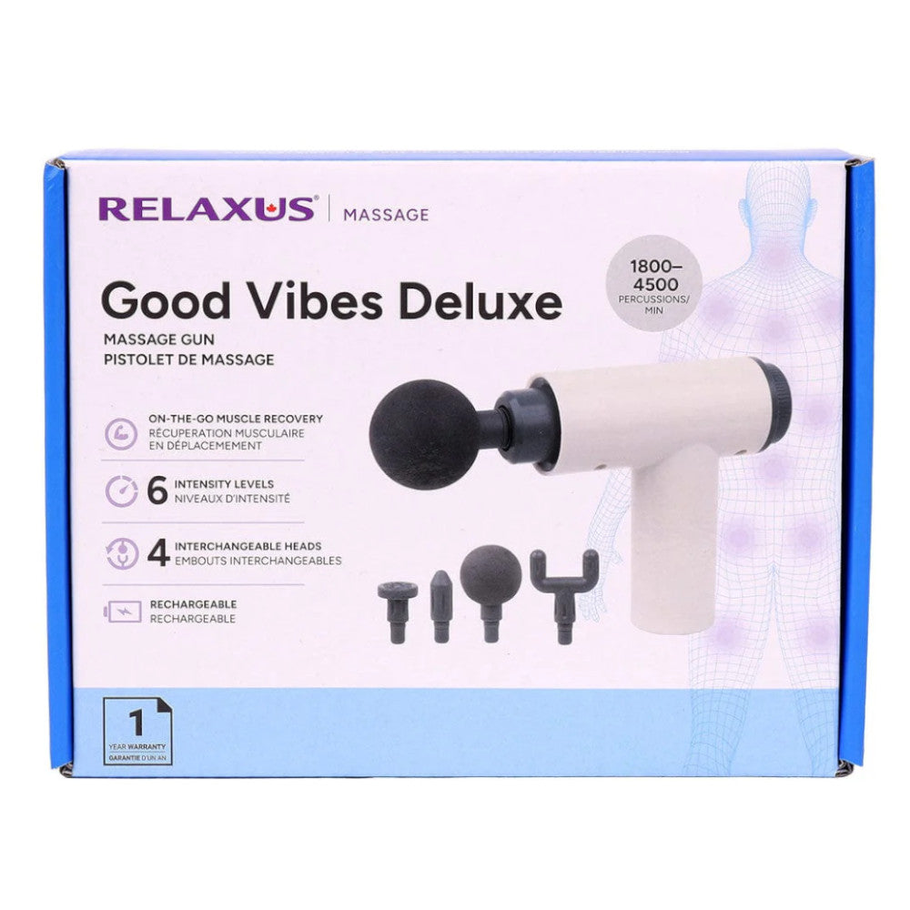 RELAXUS 703318 Good Vibes Deluxe White Massage Gun
