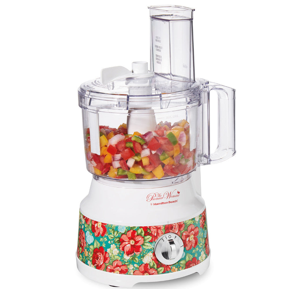 HAMILTON BEACH Pioneer Woman Vintage Floral 10 Cup Food Processor with Bowl Scraper - 70731