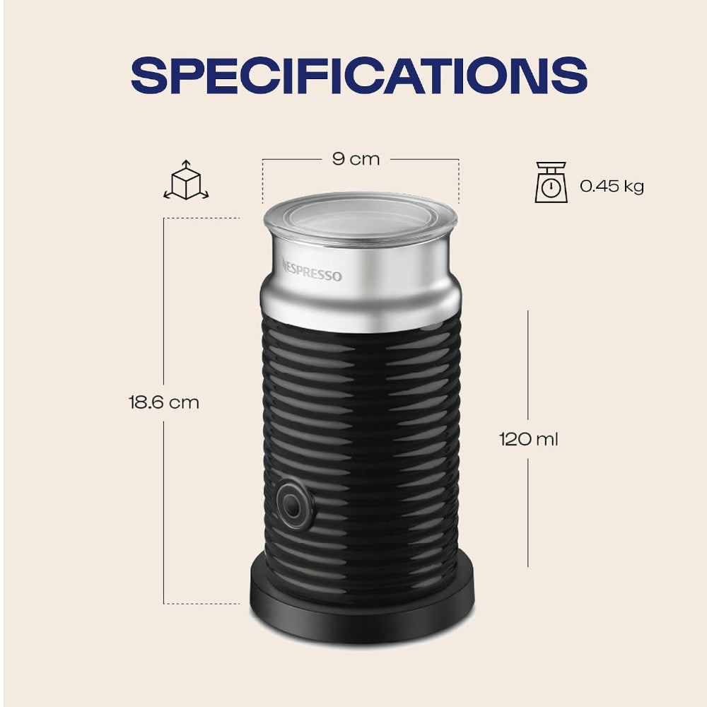 NESPRESSO AEROCINNO3  Hot & Cold Milk Frother