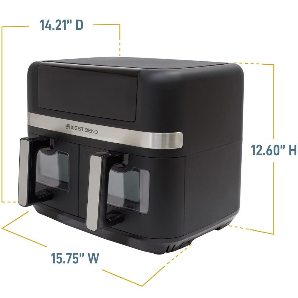 WEST BEND AFWB10BK13 Dual Basket 10QT Digital Air Fryer
