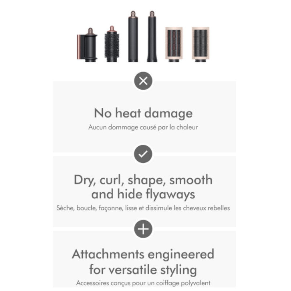 DYSON OFFICIAL OUTLET Airwrap Complete Long Barrel Ceramic Pink &amp; Rose Gold - Dyson reconditionné (Excellent) avec 1 an de garantie