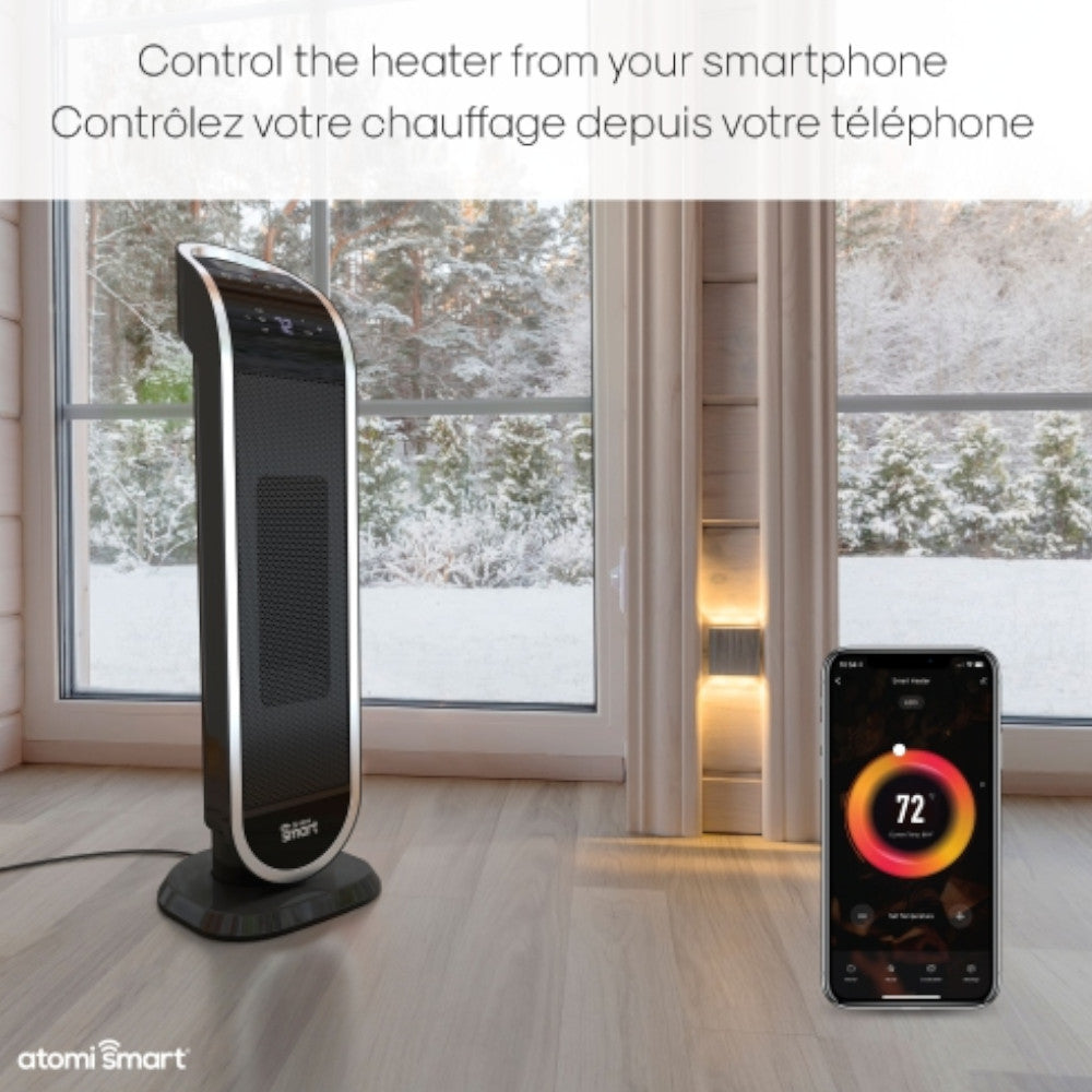 ATOMI AT1513 Smart WiFi Ceramic Tower Heater -Blemished package