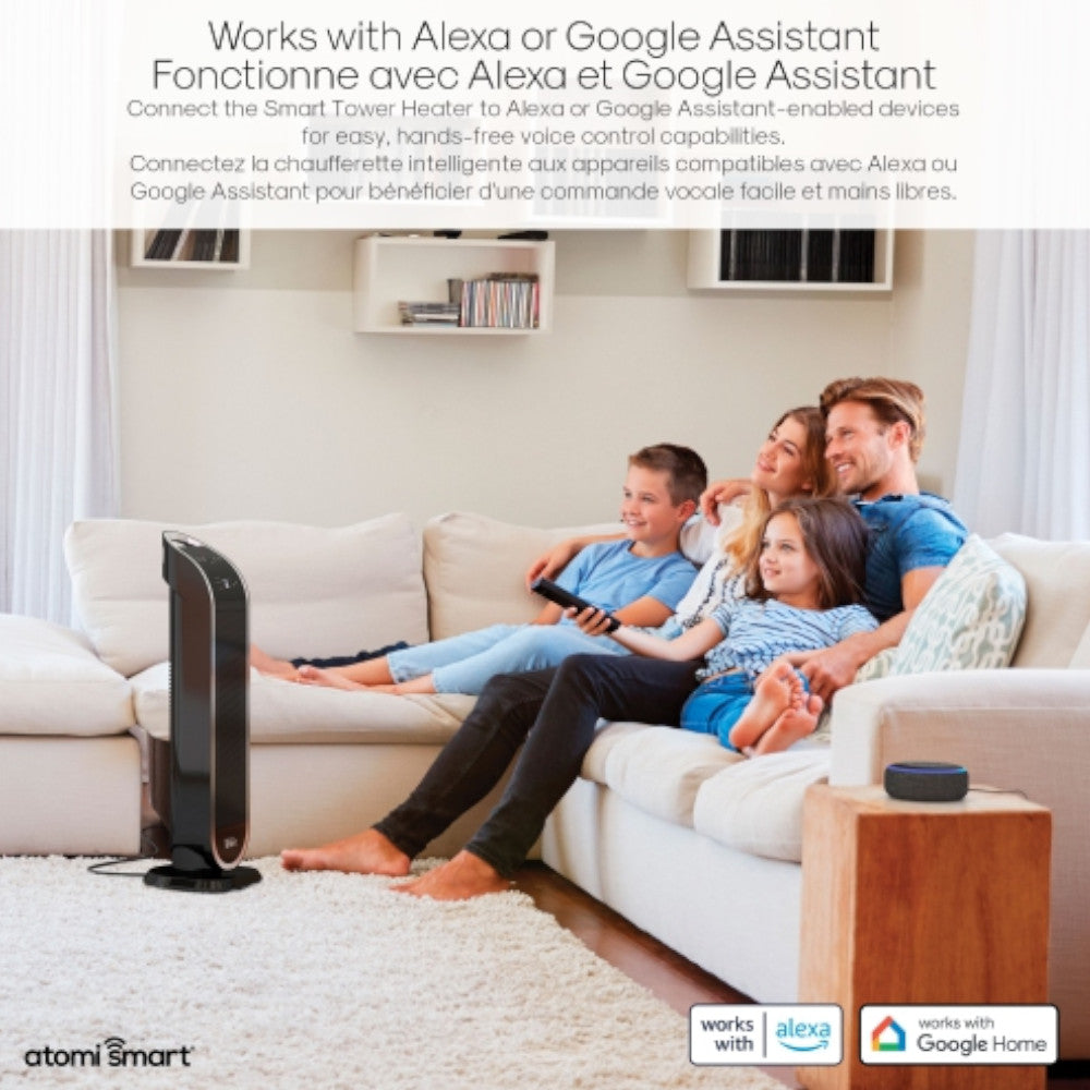 ATOMI AT1513 Smart WiFi Ceramic Tower Heater -Blemished package
