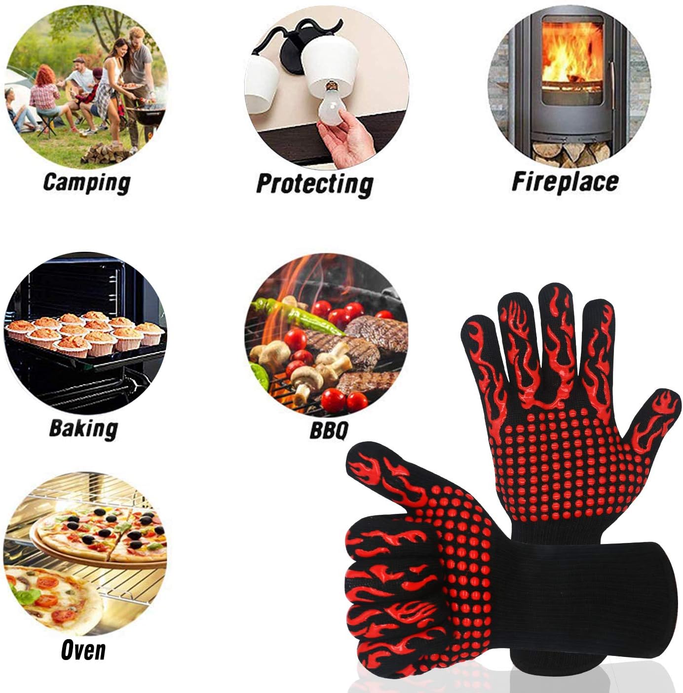 Mitaines de barbecue résistantes à la chaleur